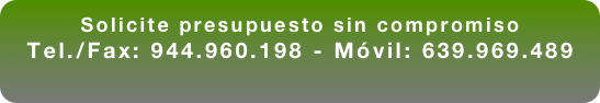 Solicite presupuesto sin compromiso
Tel./Fax: 944.960.198 - Móvil: 639.969.489
